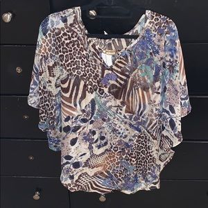 Plus size cheetah pattern women’s dress blouse NWT